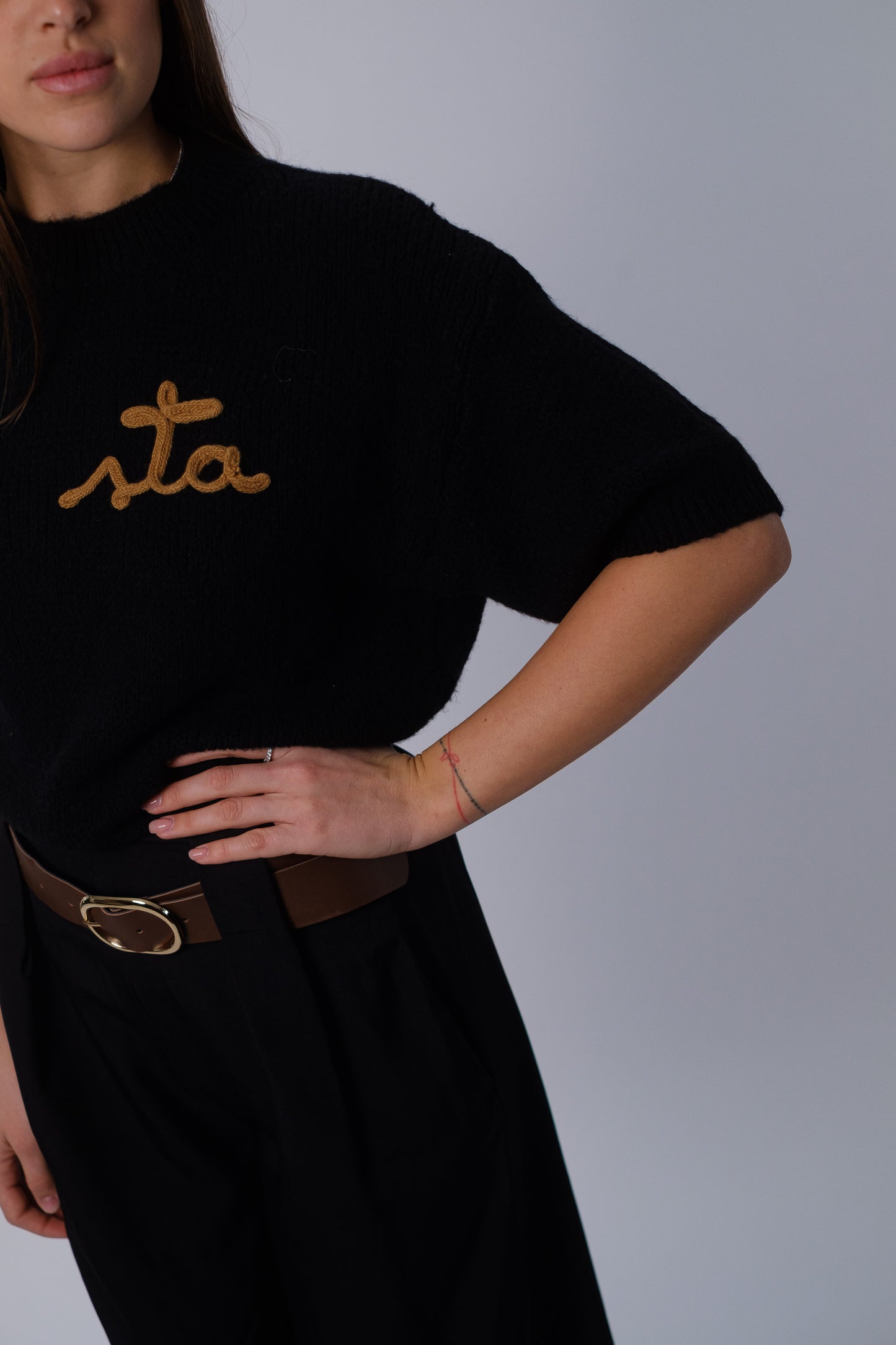 Pullover morbido con scritta