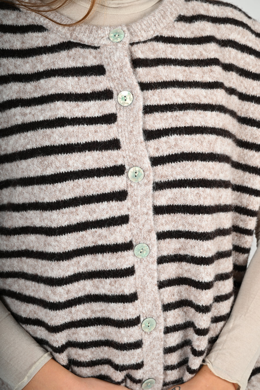 Gilet in lana a righe