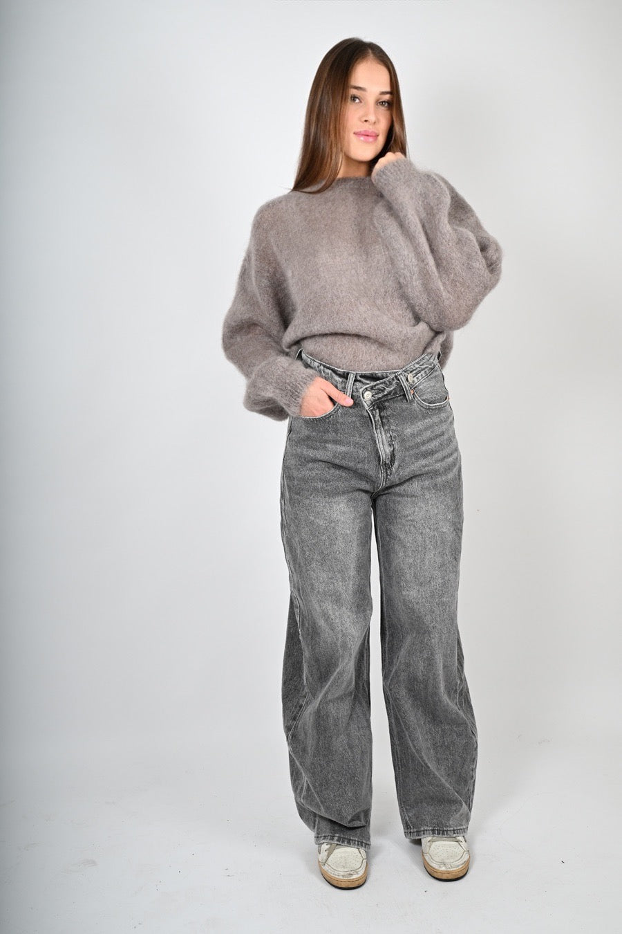 Demin criss cross ballon fit