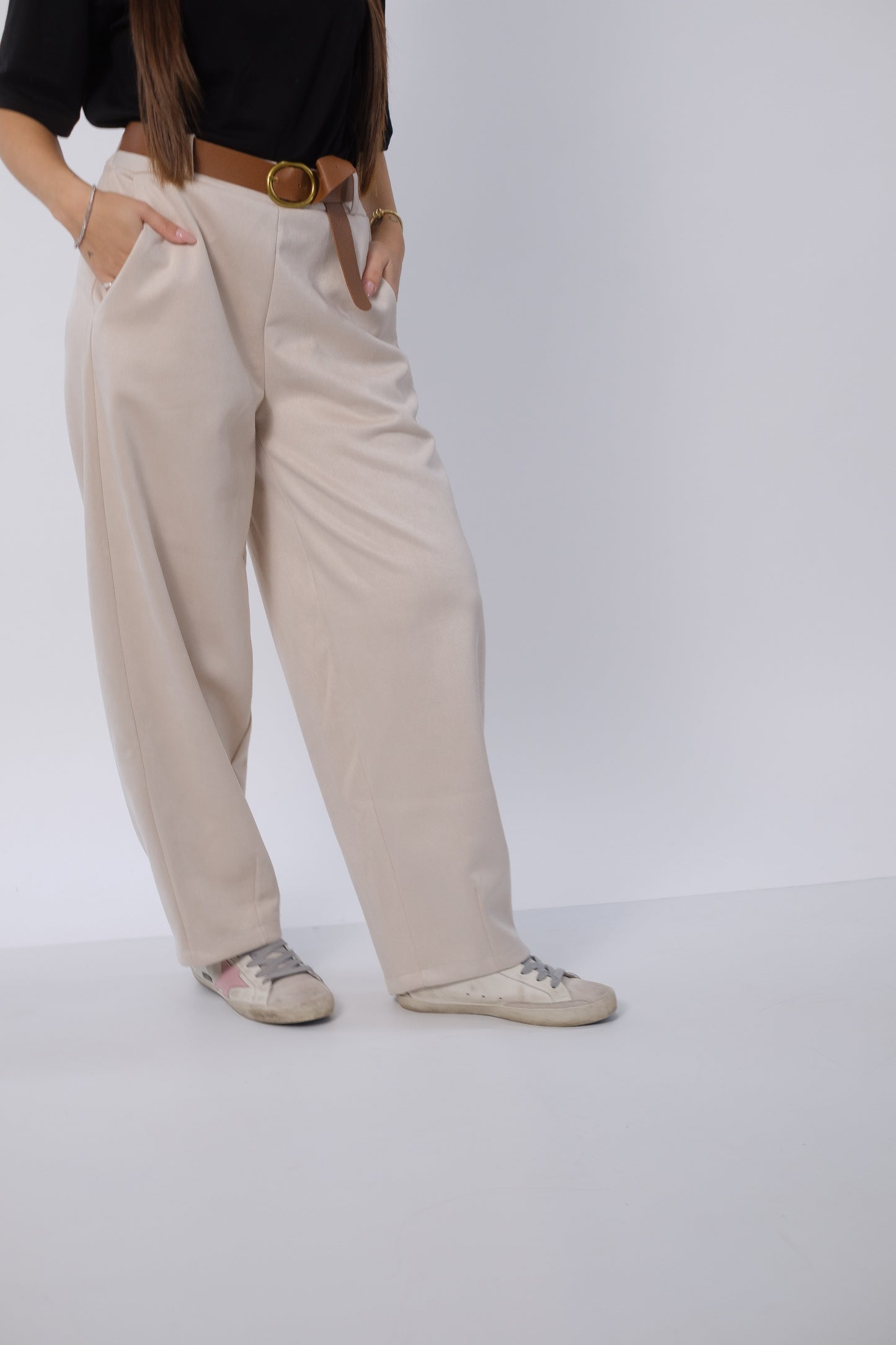 Pantalone ballon fit camoscio