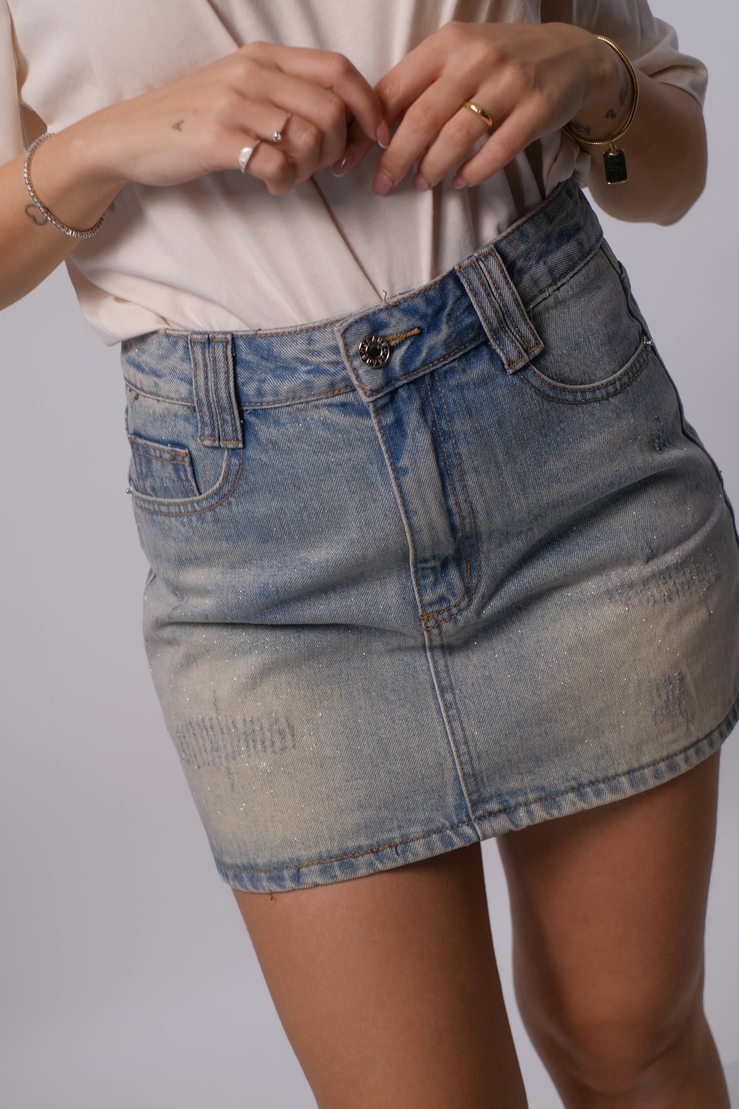 Mini gonna in denim