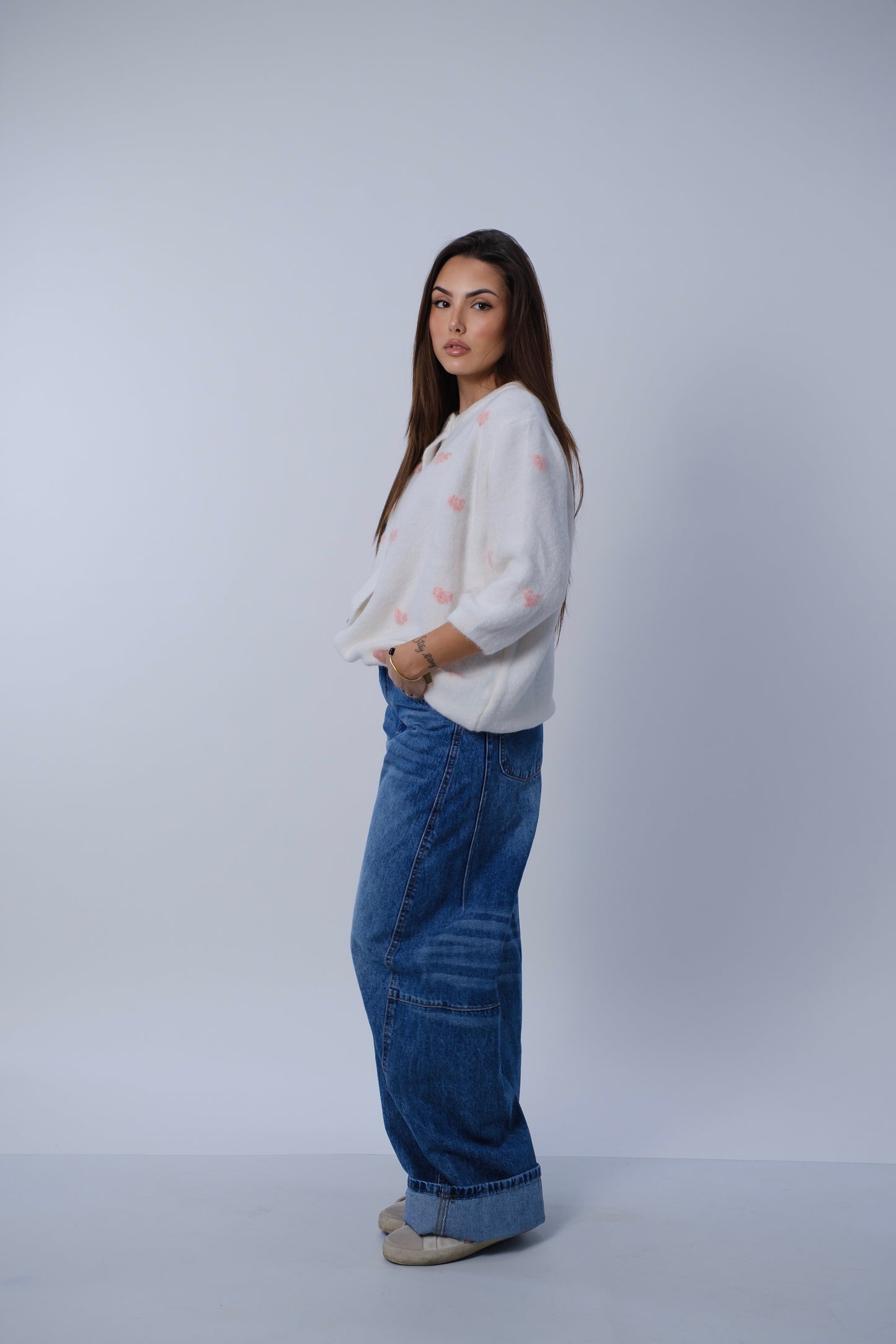 Jeans mom fit cuori