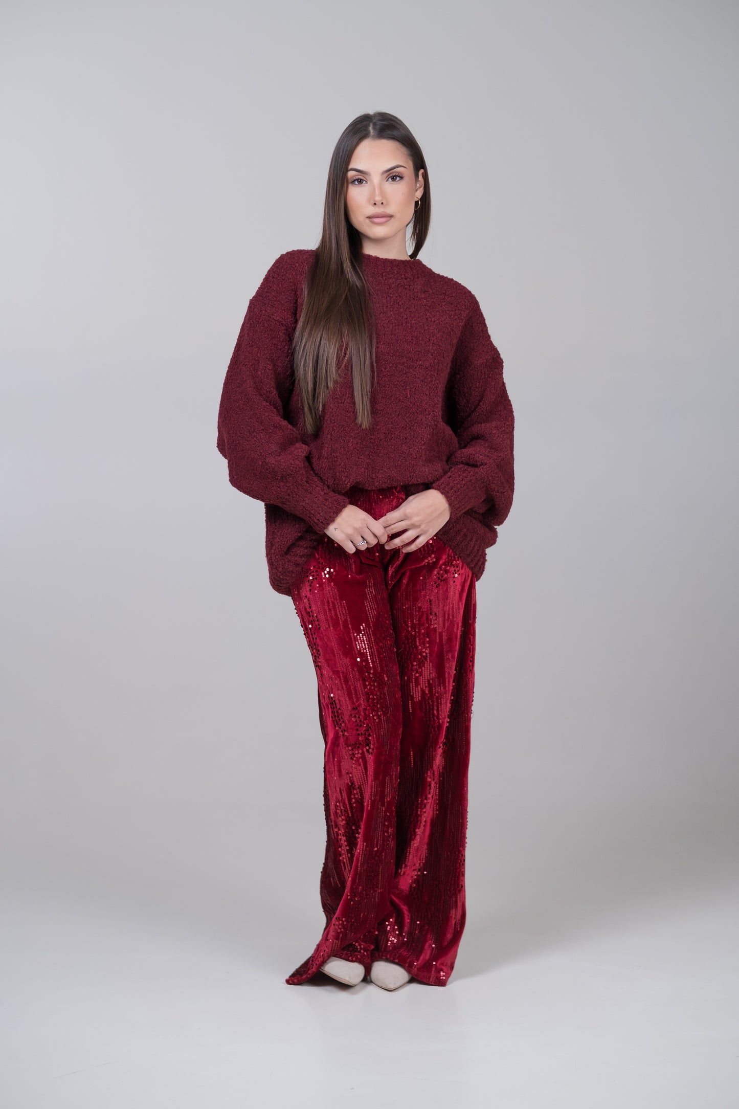 Pantaloni in velluto con paillettes