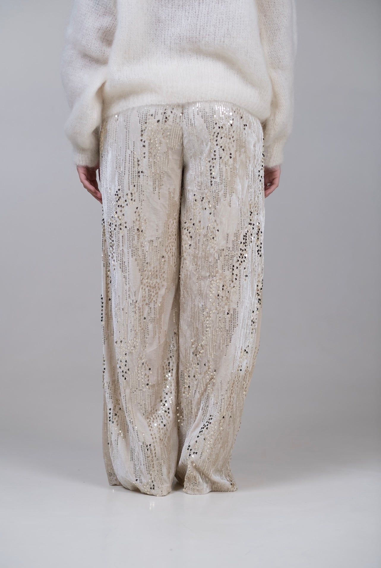 Pantaloni in velluto con paillettes