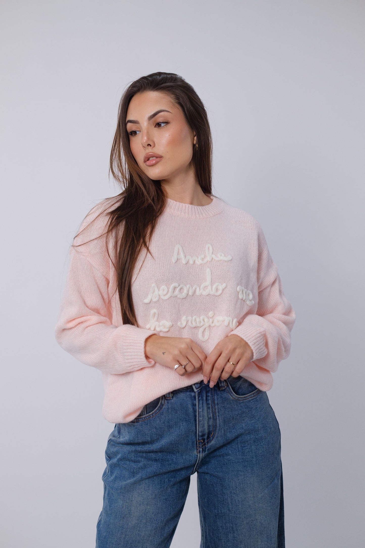 Pullover con scritta