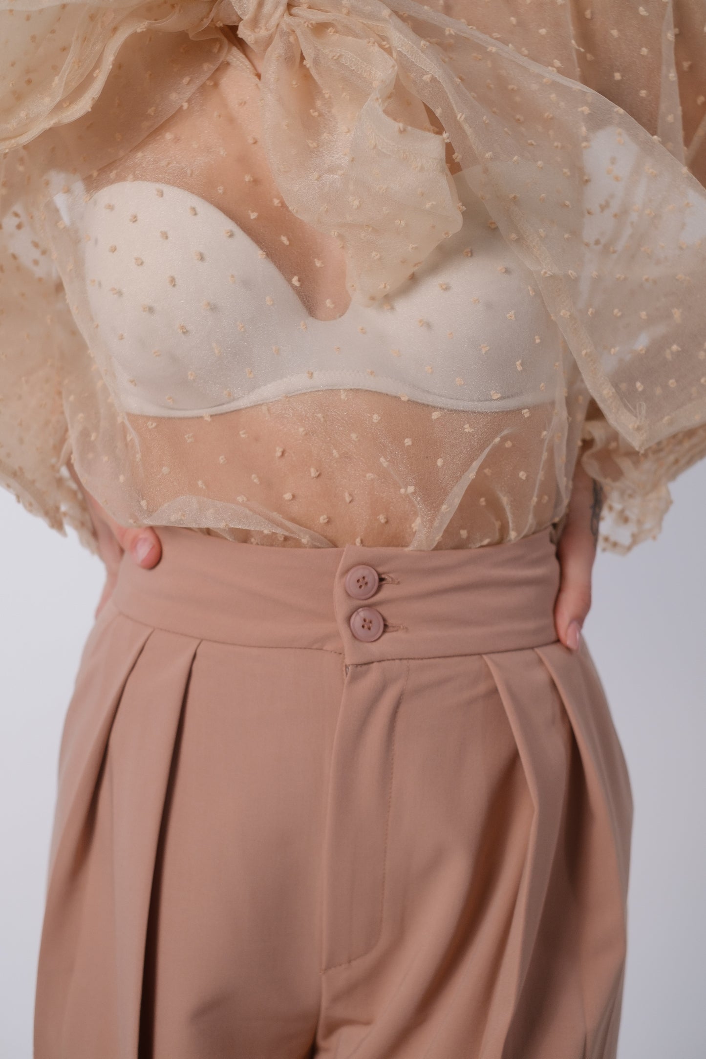 Camicia in tulle a púa