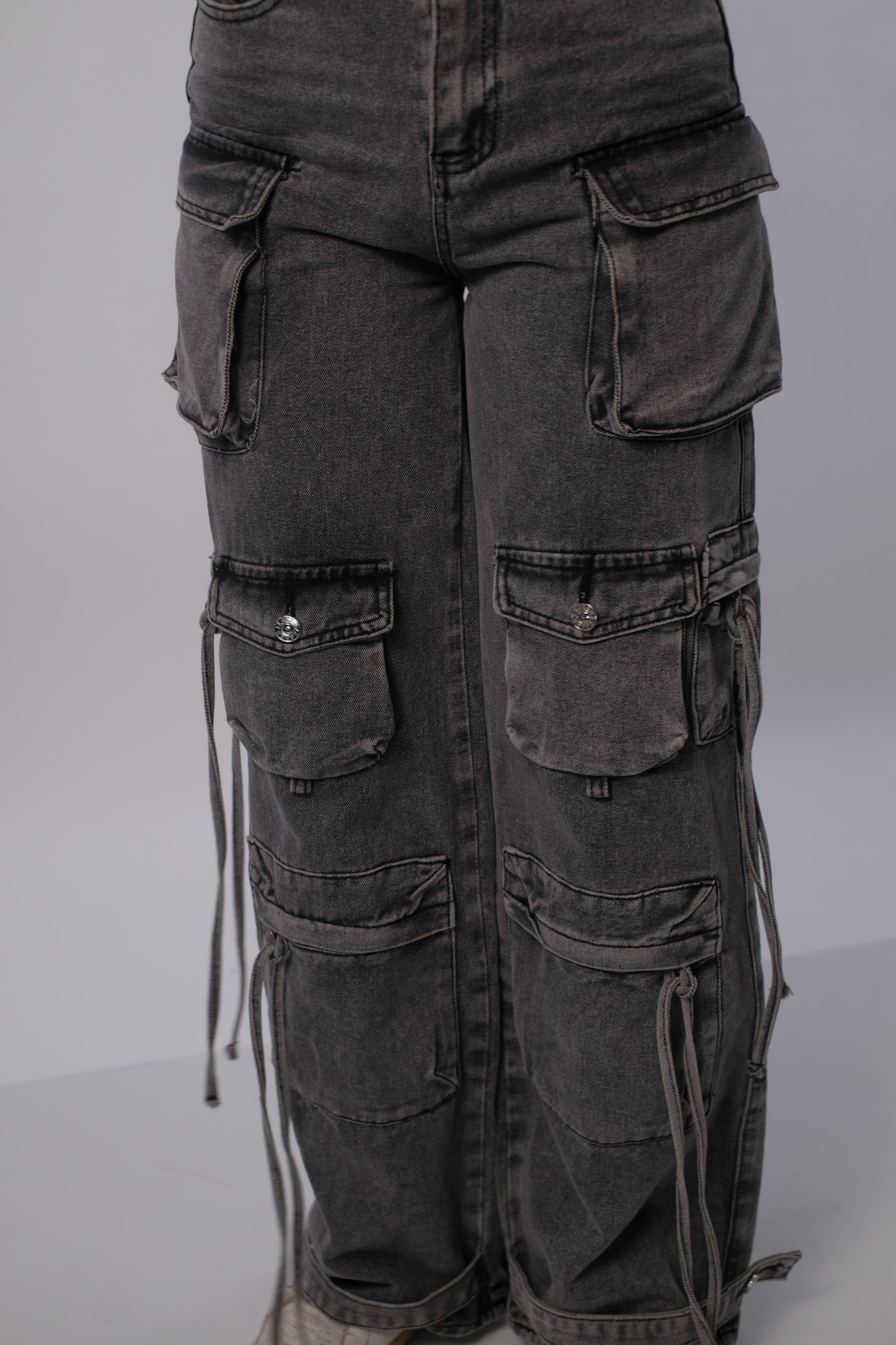Denim cargo fit grey
