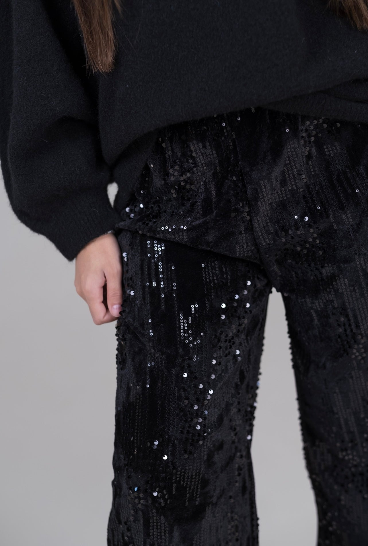 Pantaloni in velluto con paillettes