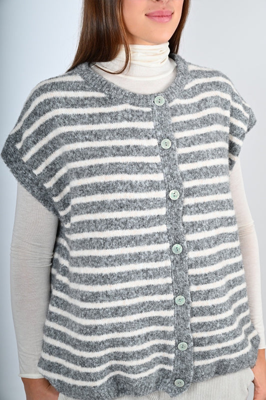 Gilet in lana a righe