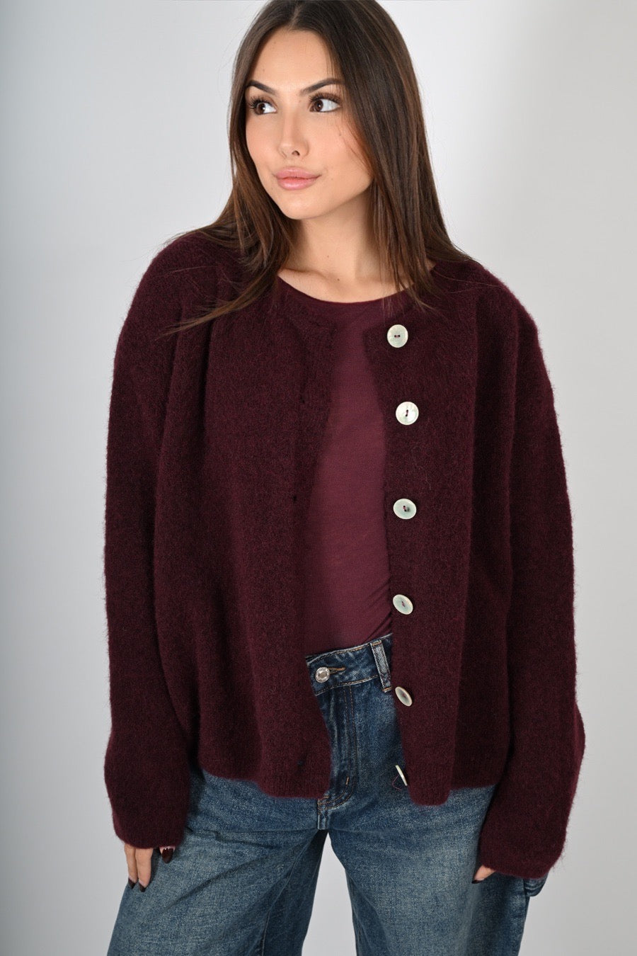 Pullover in maglia con bottoni