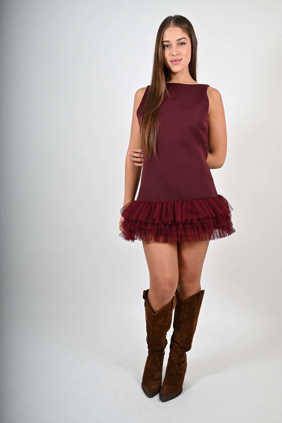 Mini abito con tulle