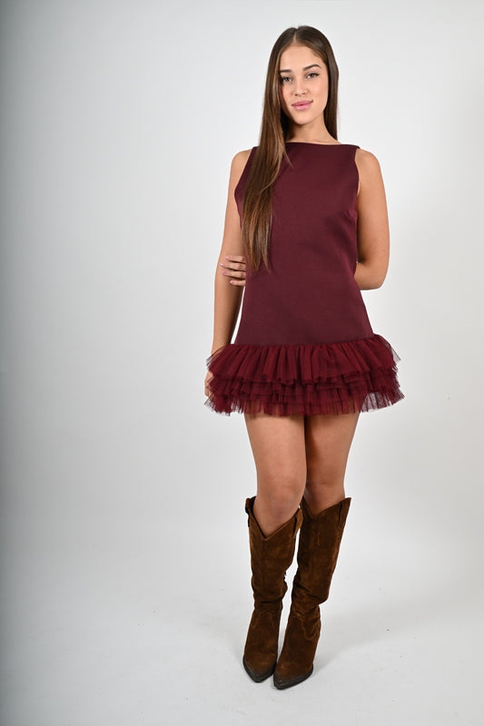 Mini abito con tulle