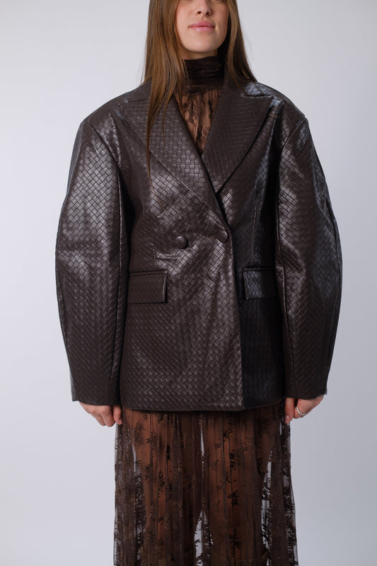 Blazer oversize in ecopelle