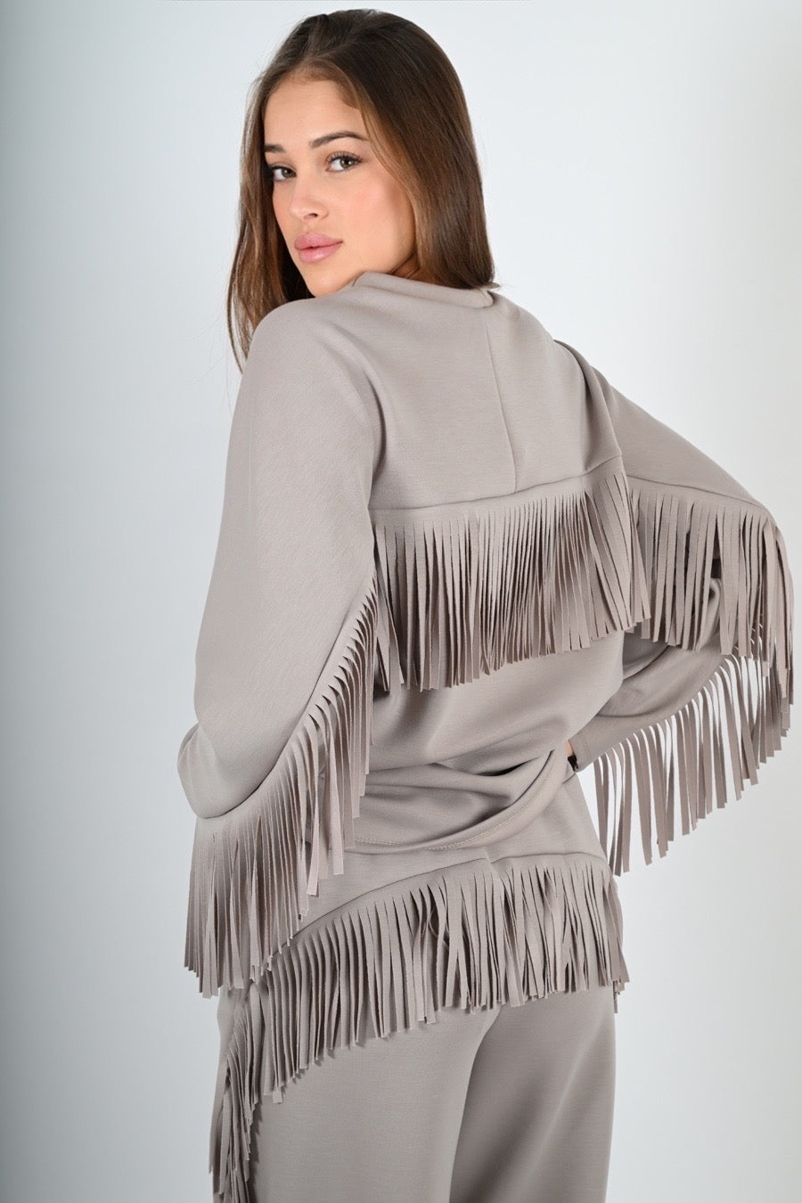 Set coordinato tuta frange