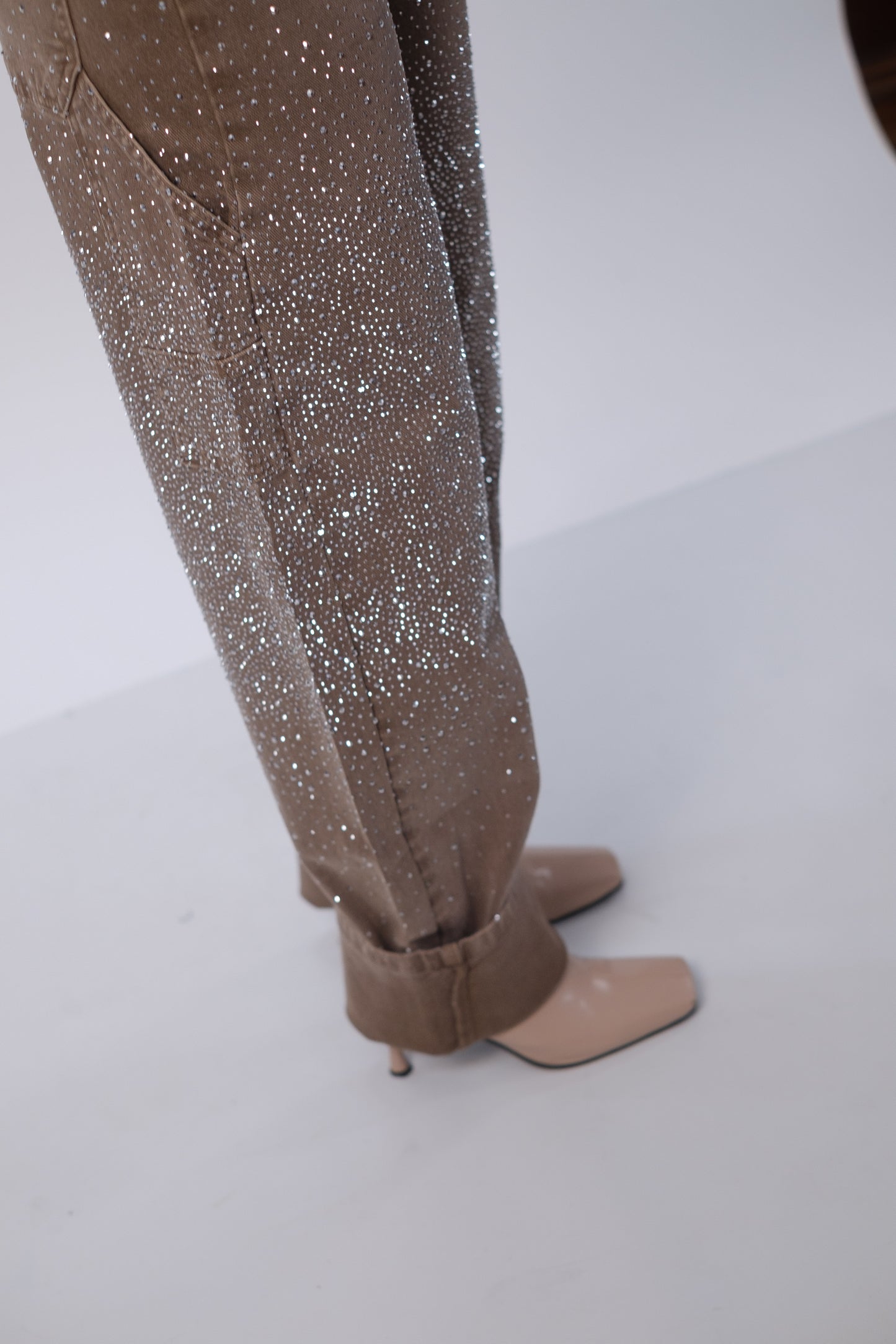 Jeans cargo ballon strass