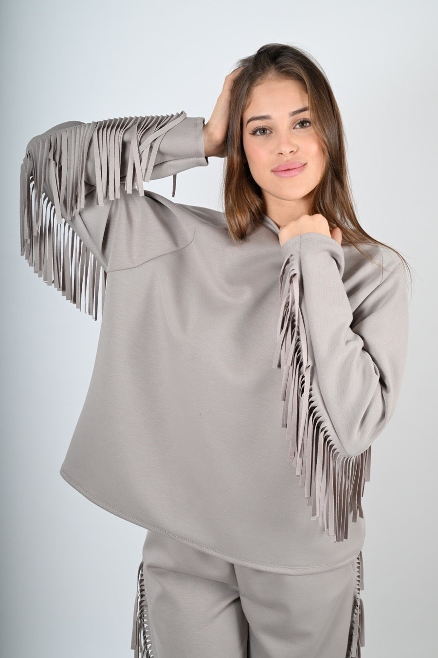 Set coordinato tuta frange