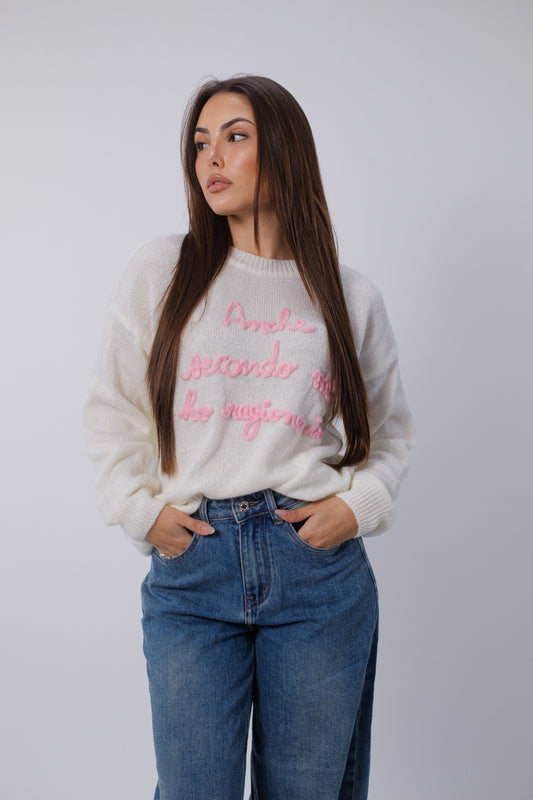 Pullover con scritta