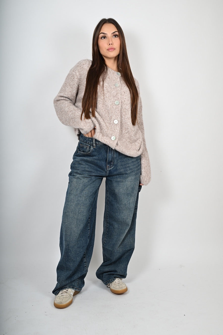 Pullover in maglia con bottoni