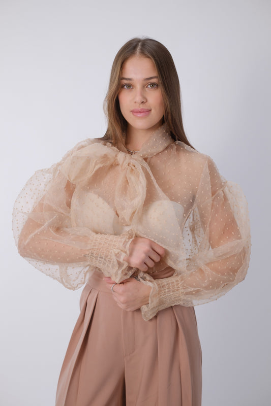 Camicia in tulle a púa