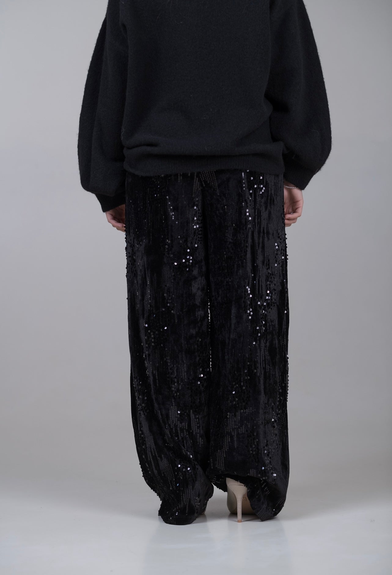Pantaloni in velluto con paillettes