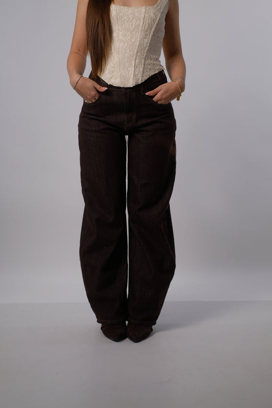 Denim ballon fit brown