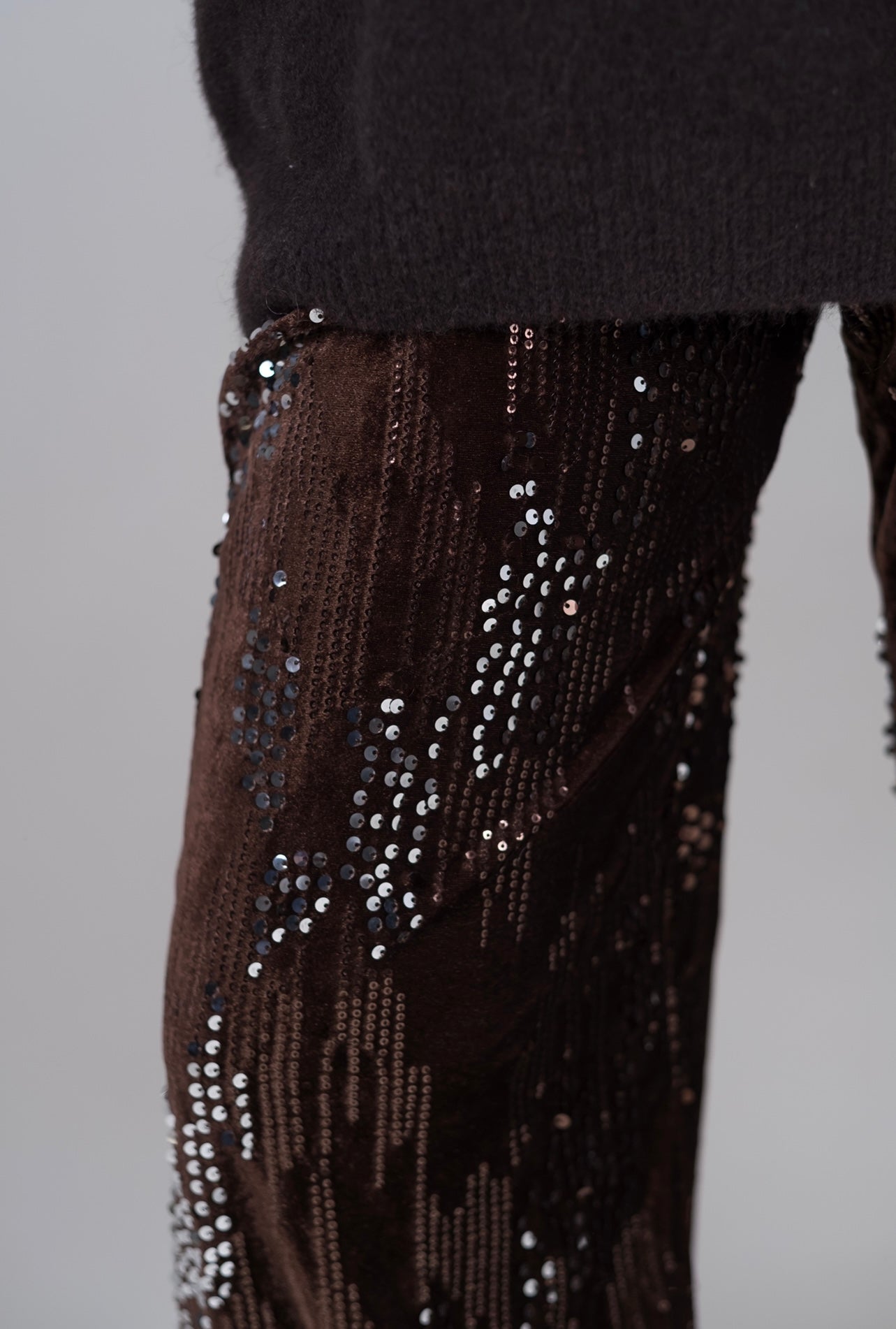 Pantaloni in velluto con paillettes