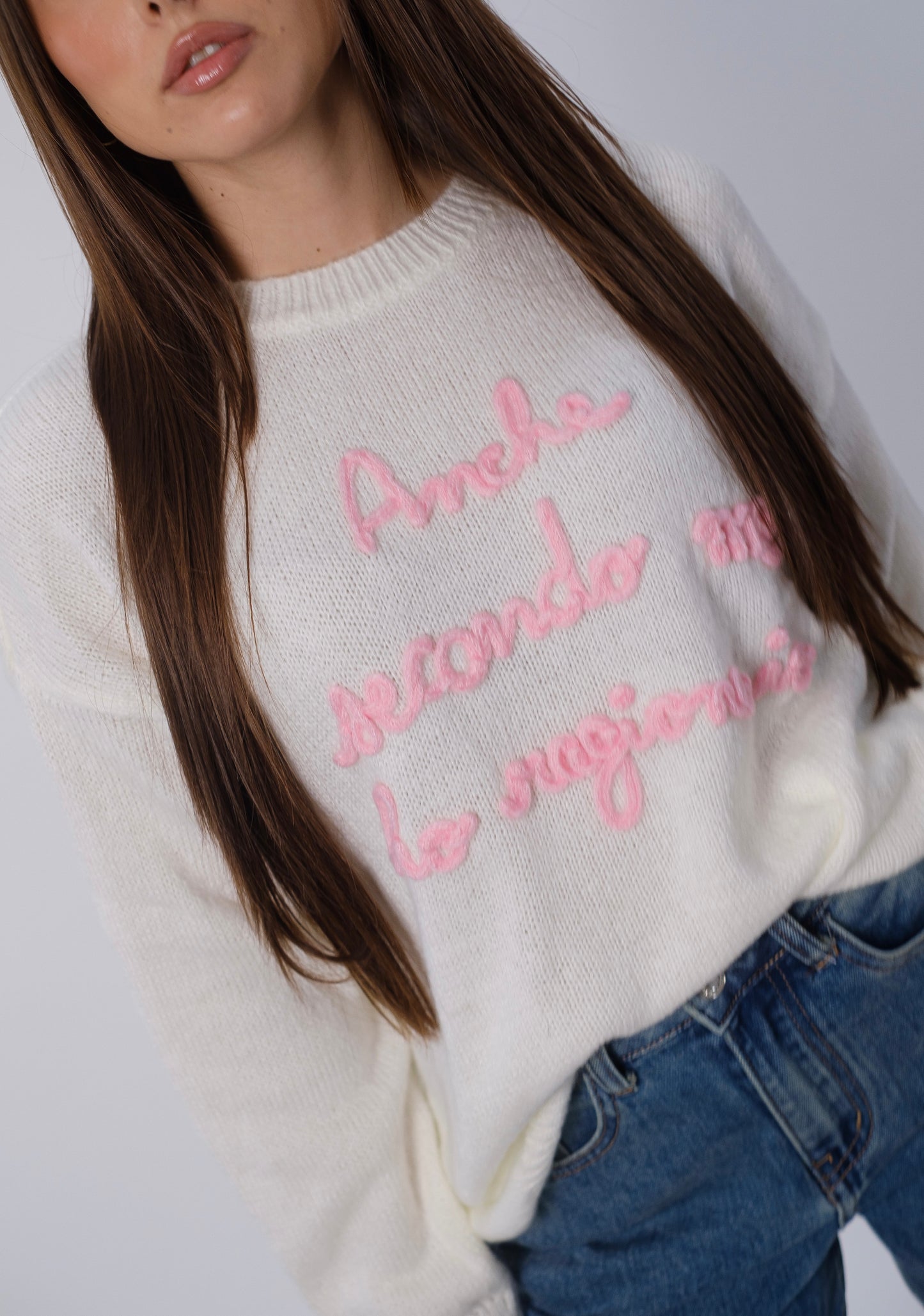 Pullover con scritta