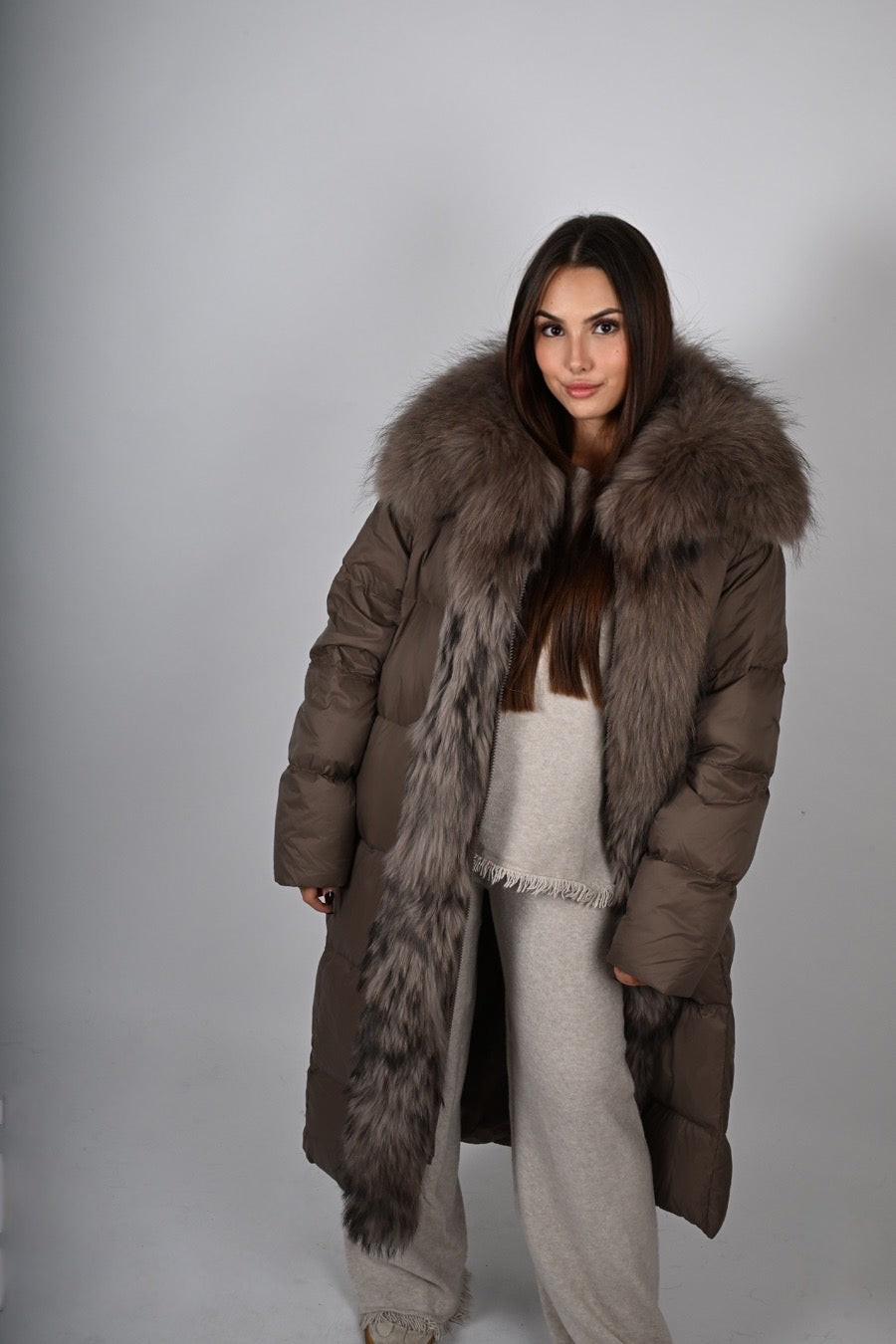 Piumino imbottito con pelliccia