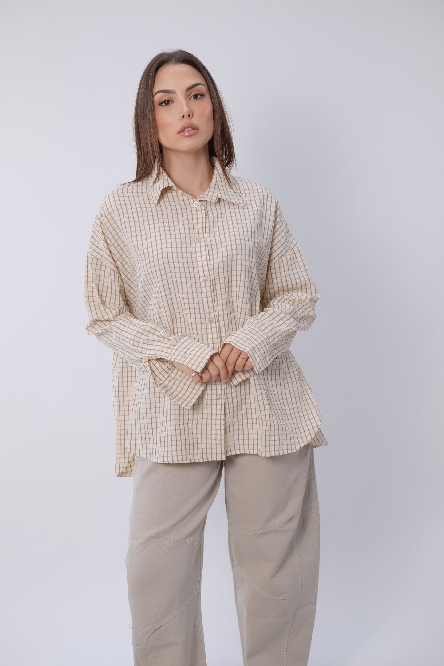 Camicia oversize a quadri