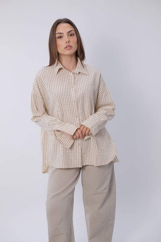 Camicia oversize a quadri