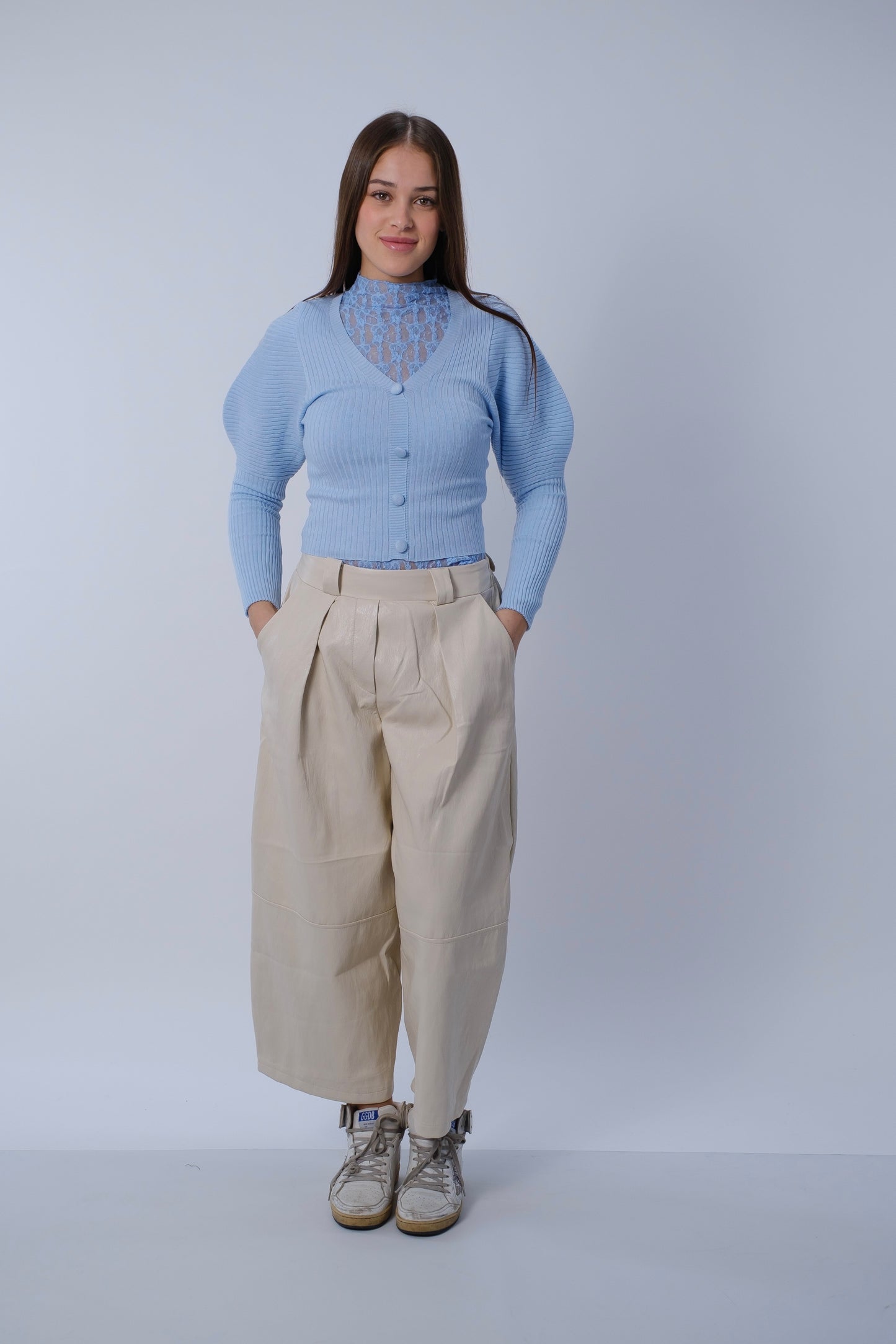 Pantalone ballon fit eco-pelle