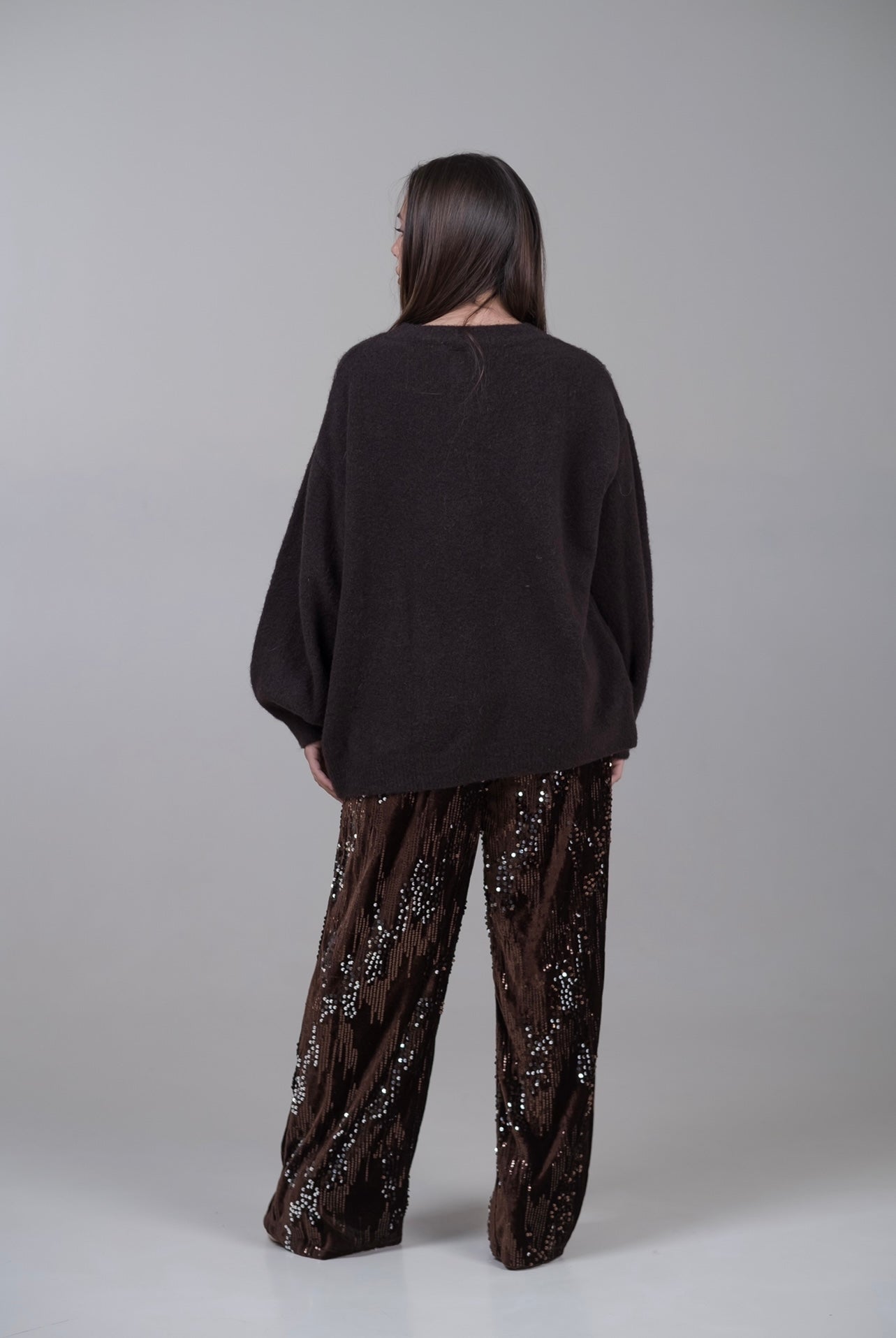 Pantaloni in velluto con paillettes