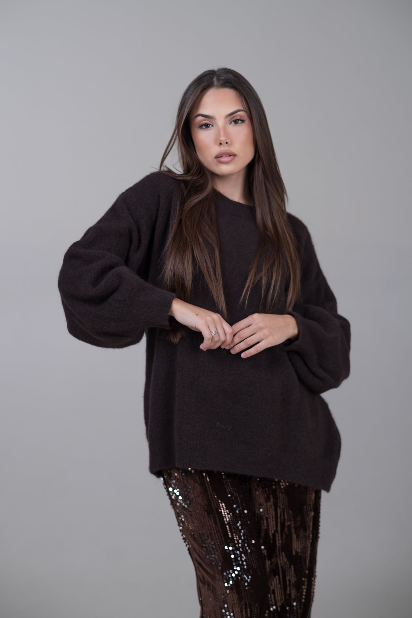 Pullover oversize in misto lana