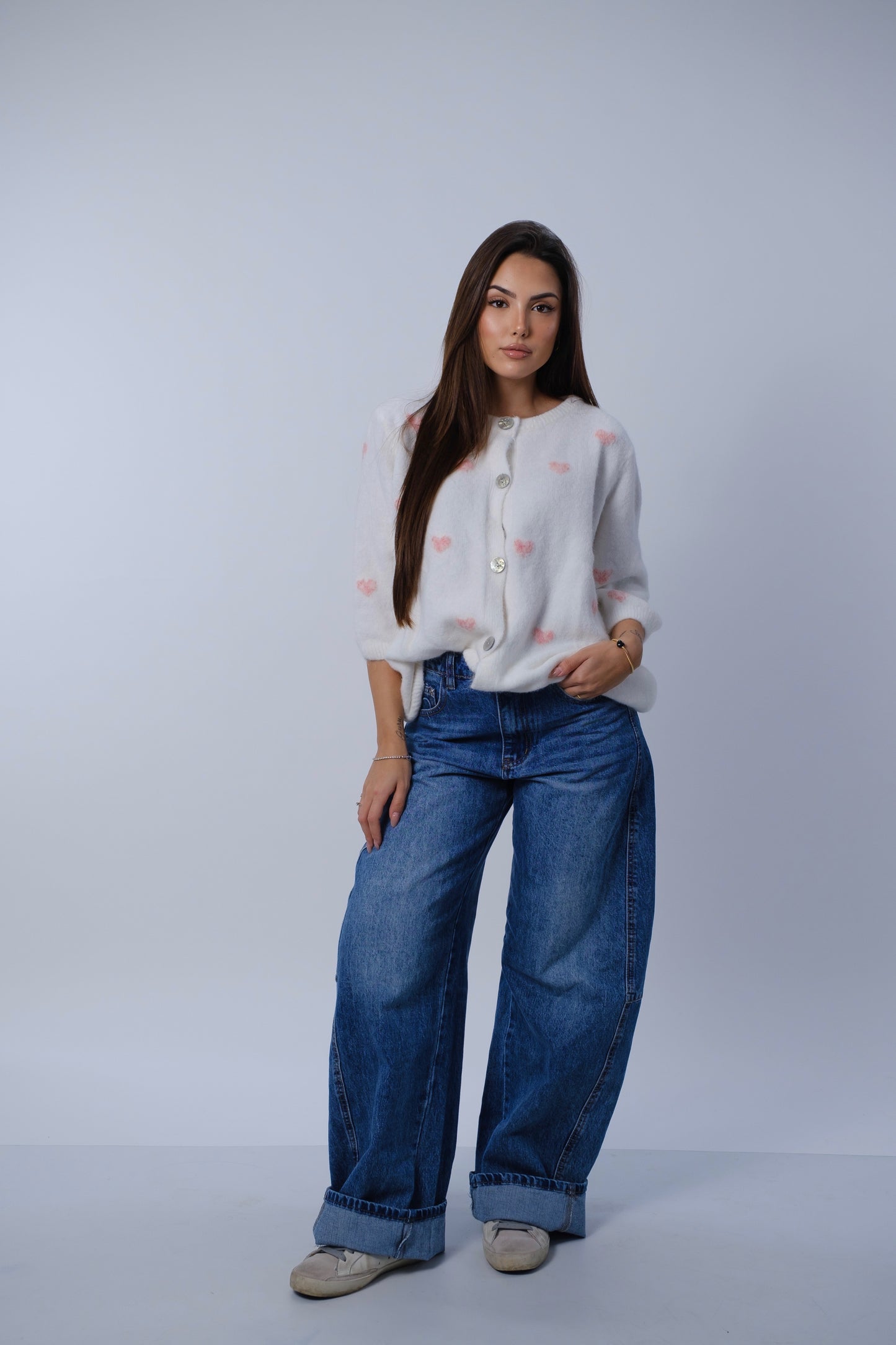 Jeans mom fit cuori