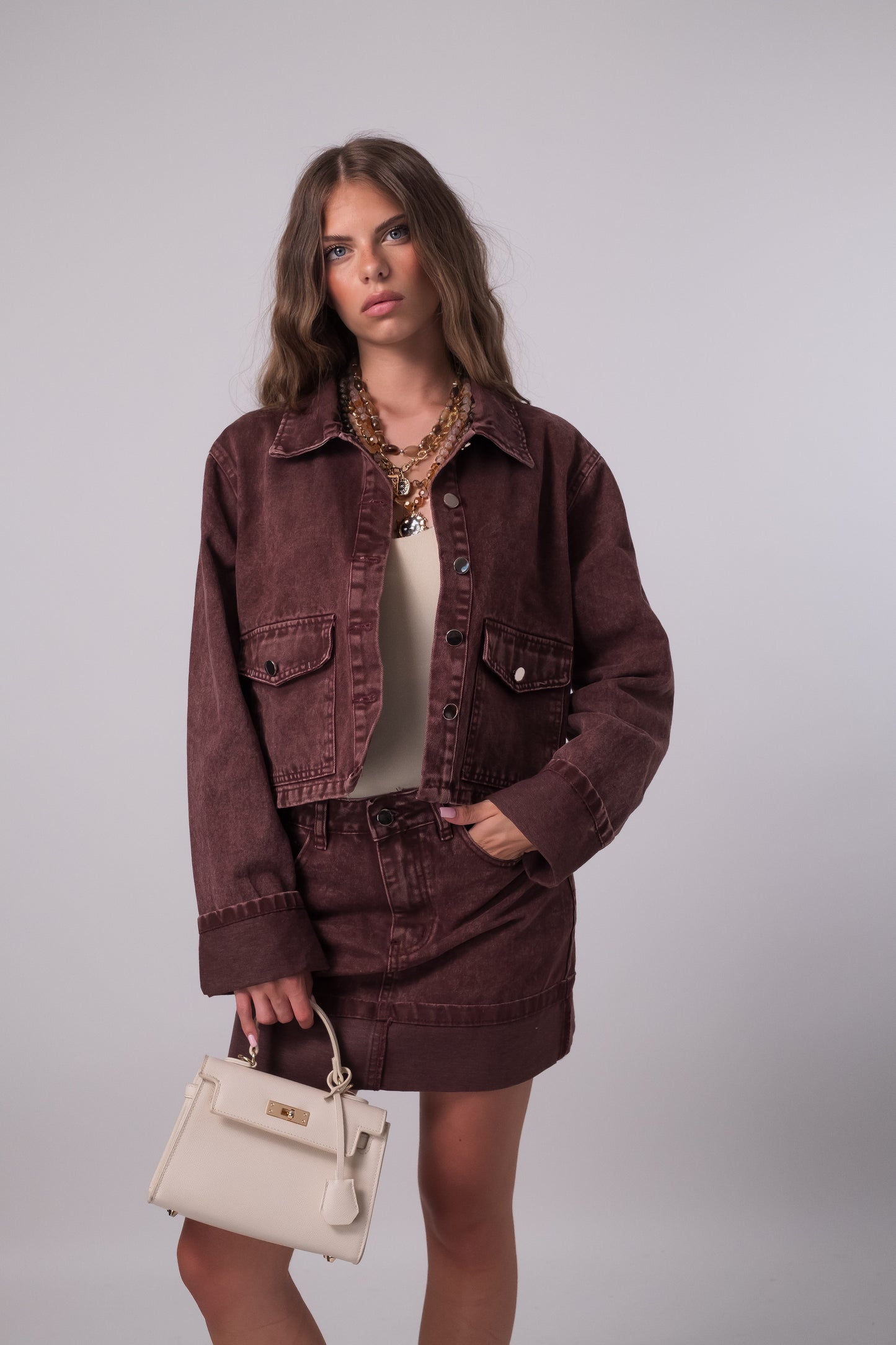 CO-ORDER SET DENIM BROWN