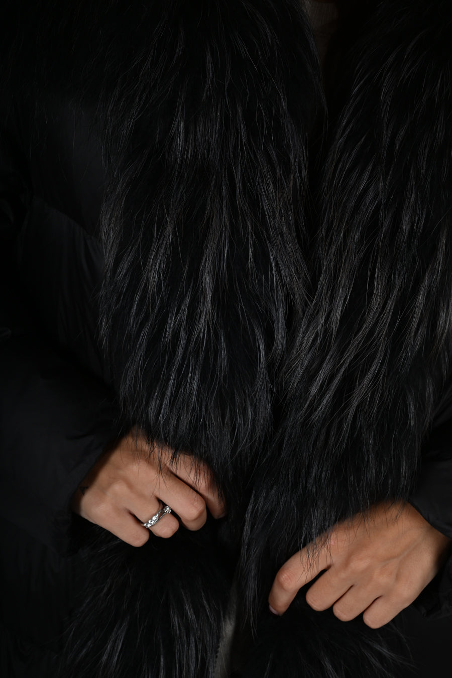 Piumino imbottito con pelliccia