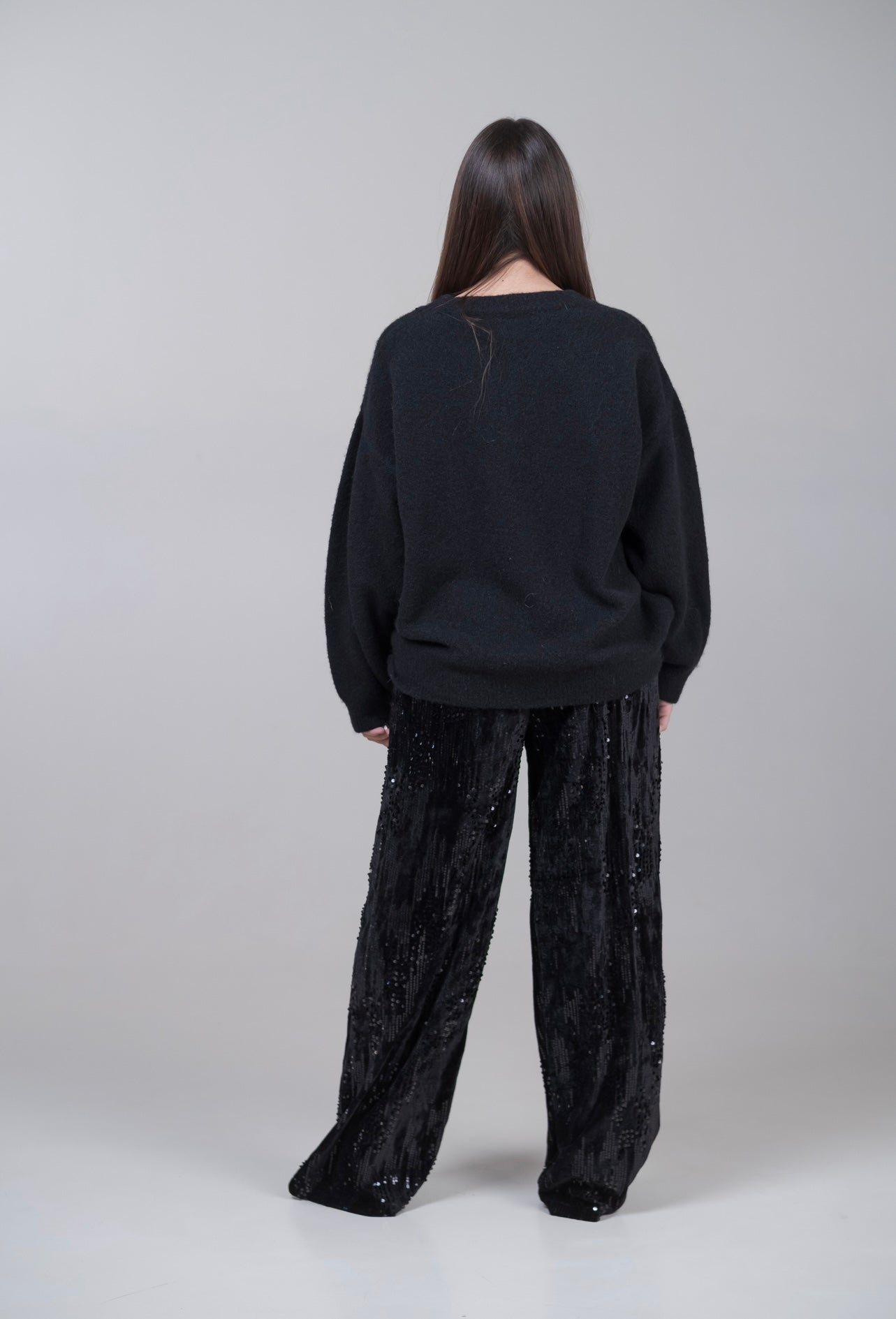 Pantaloni in velluto con paillettes