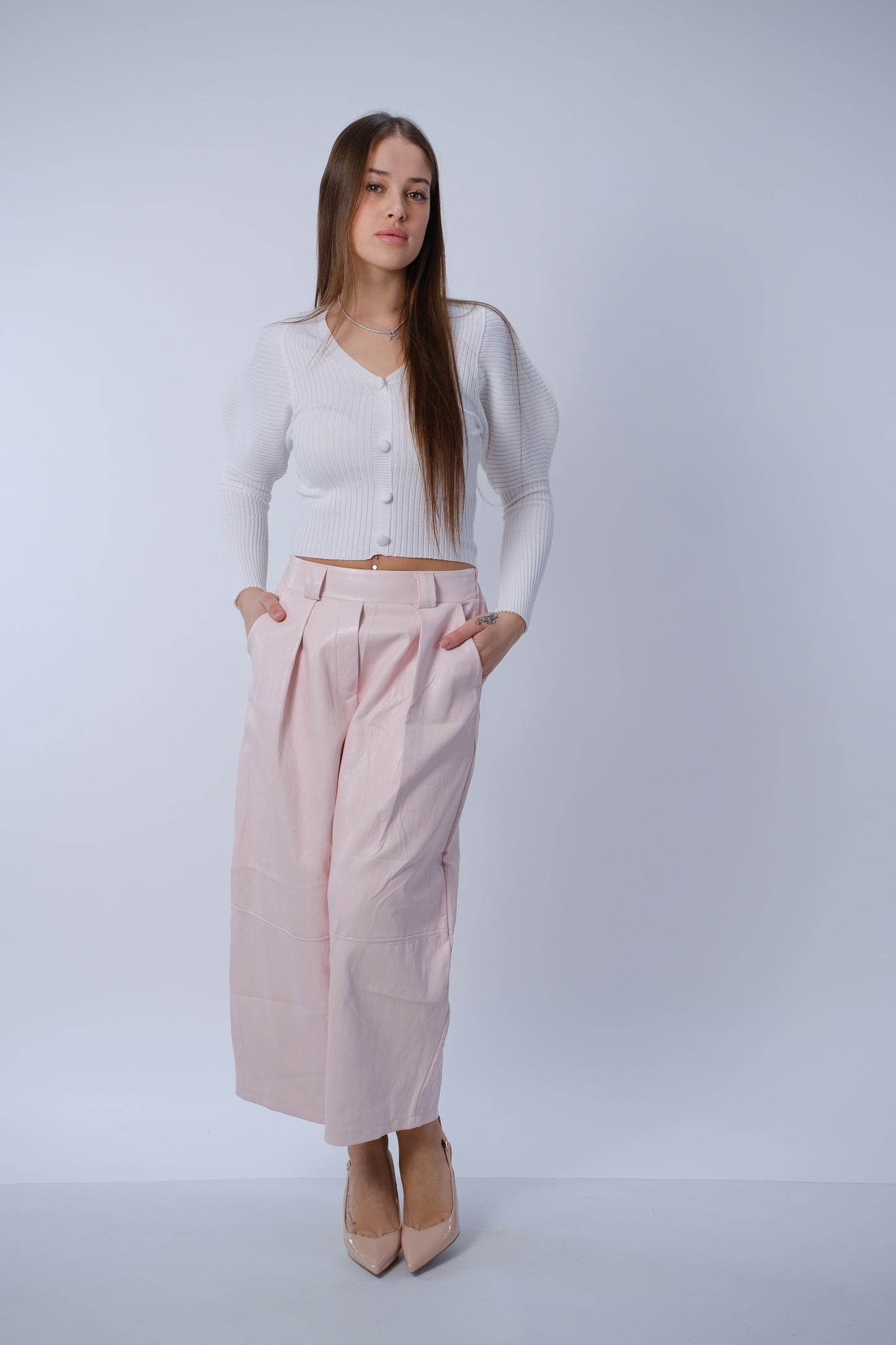 Pantalone ballon fit in eco-pelle