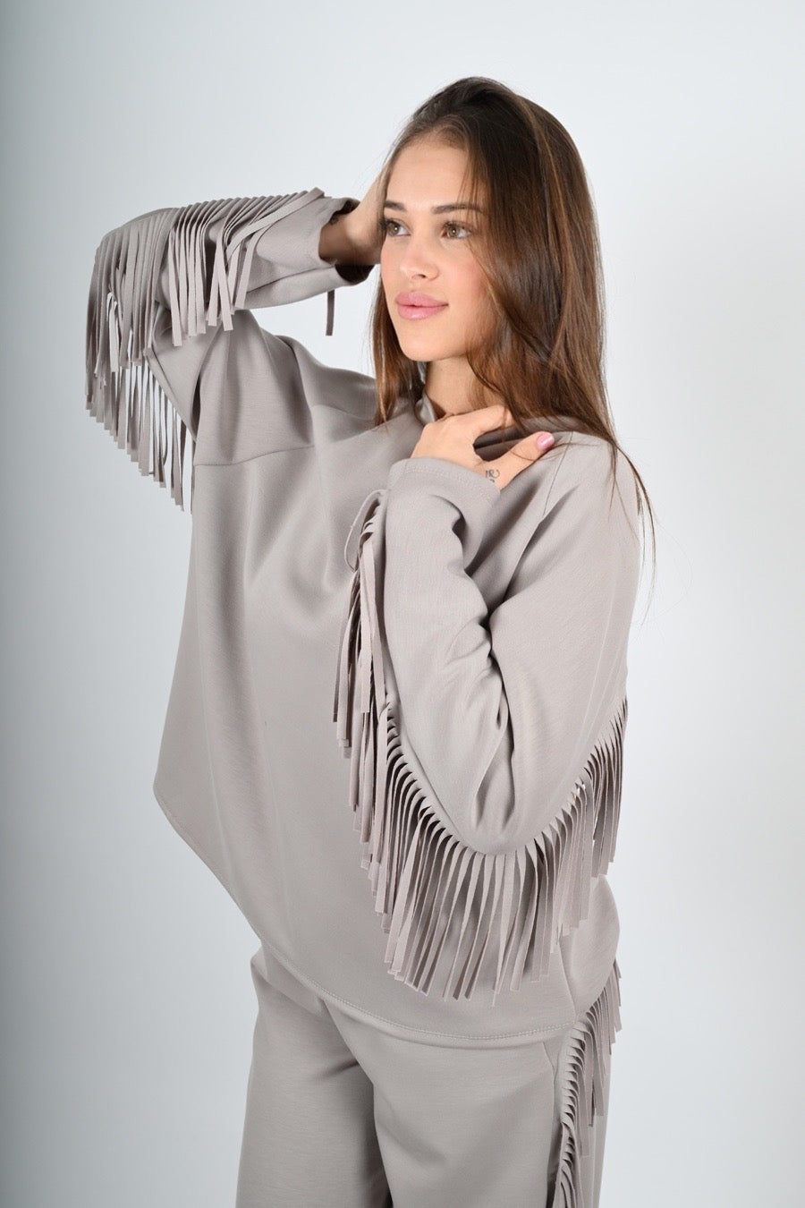 Set coordinato tuta frange