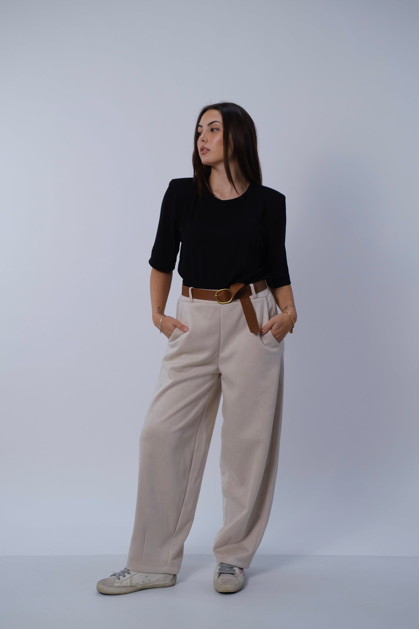 Pantalone ballon fit camoscio