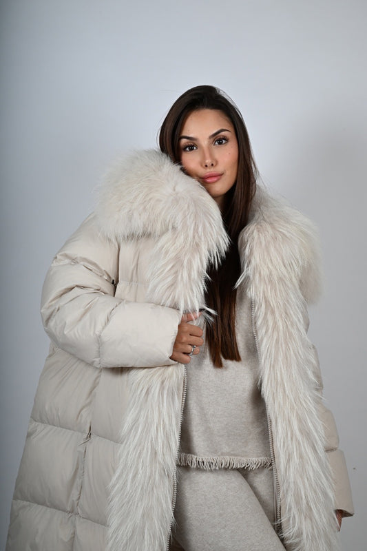 Piumino imbottito con pelliccia