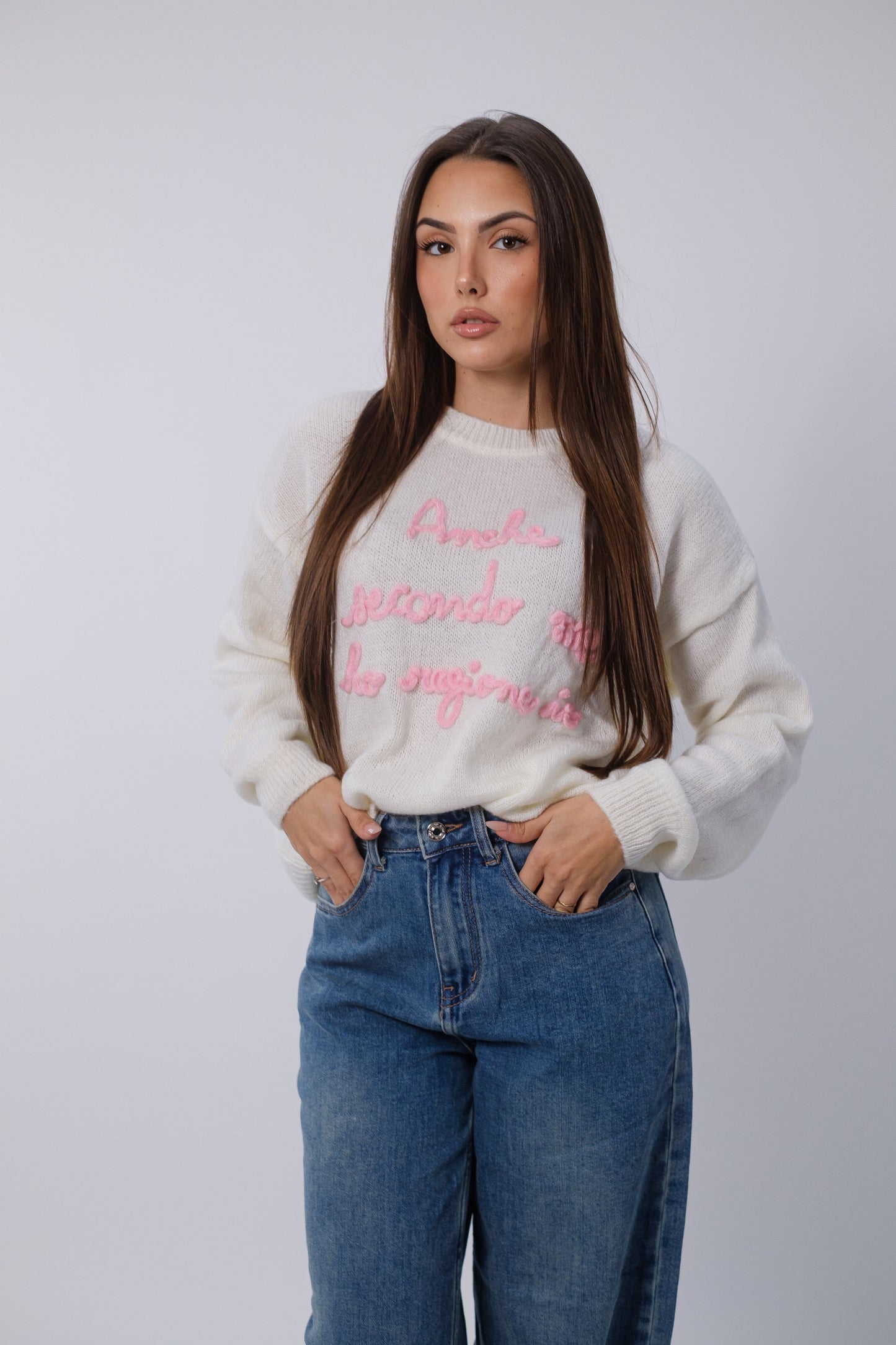 Pullover con scritta