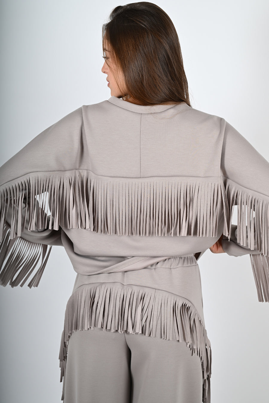 Set coordinato tuta frange