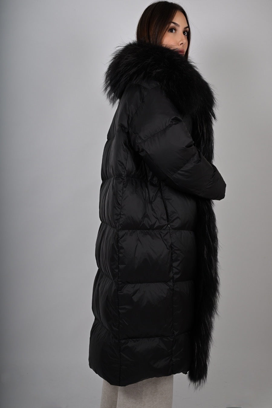 Piumino imbottito con pelliccia