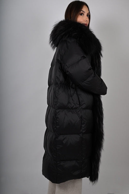 Piumino imbottito con pelliccia