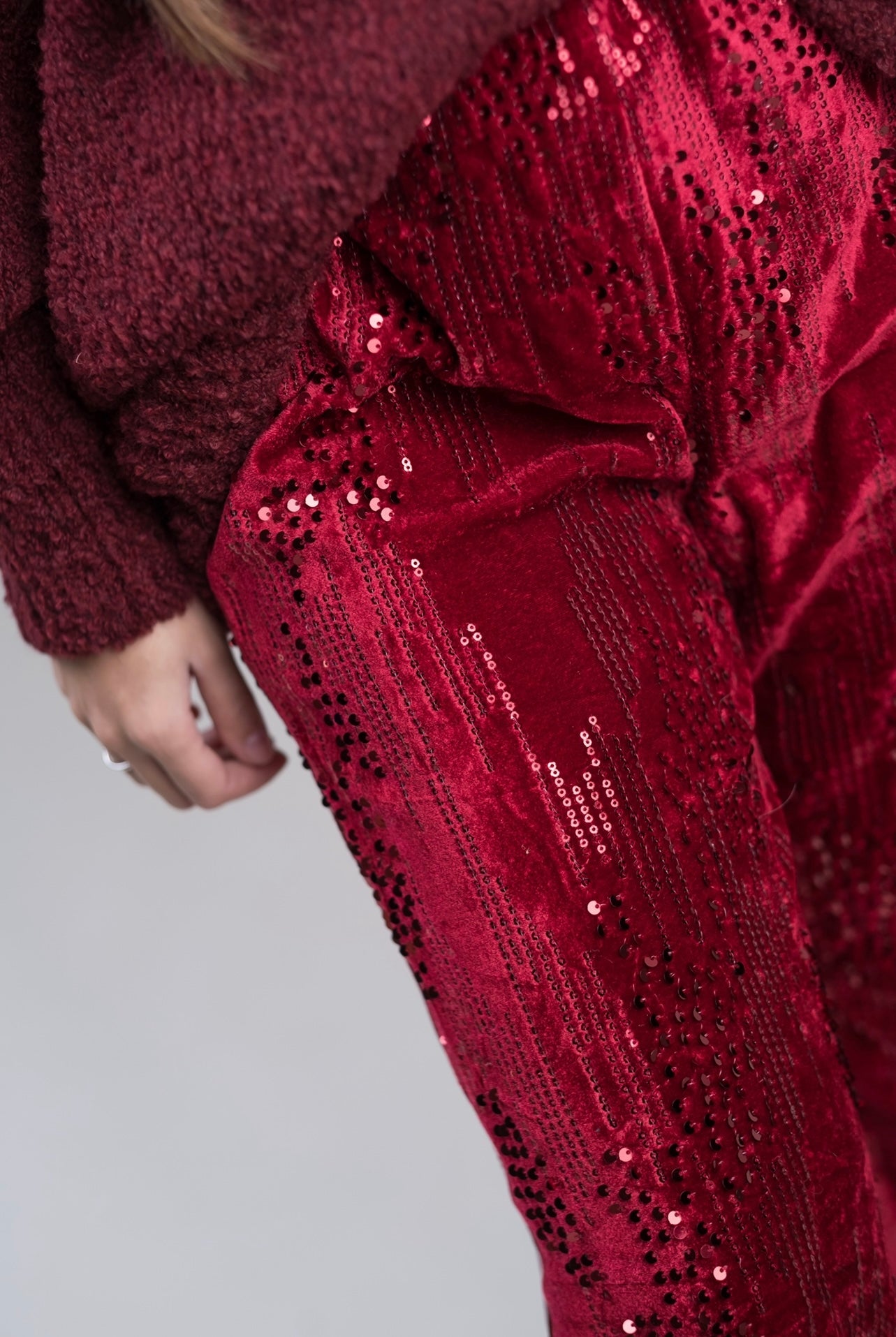Pantaloni in velluto con paillettes