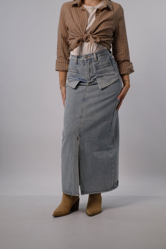 Gonna lunga in denim