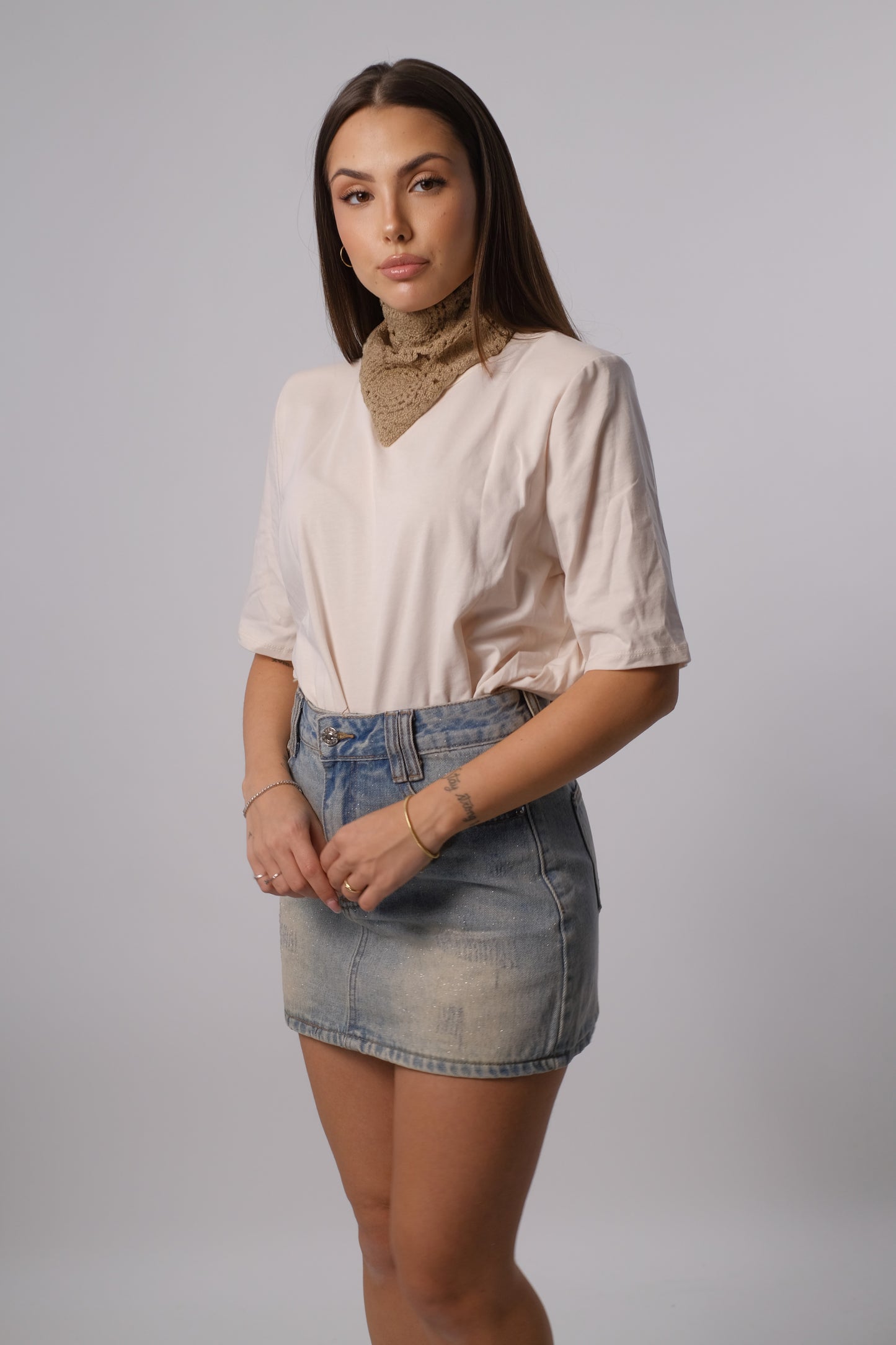 Mini gonna in denim