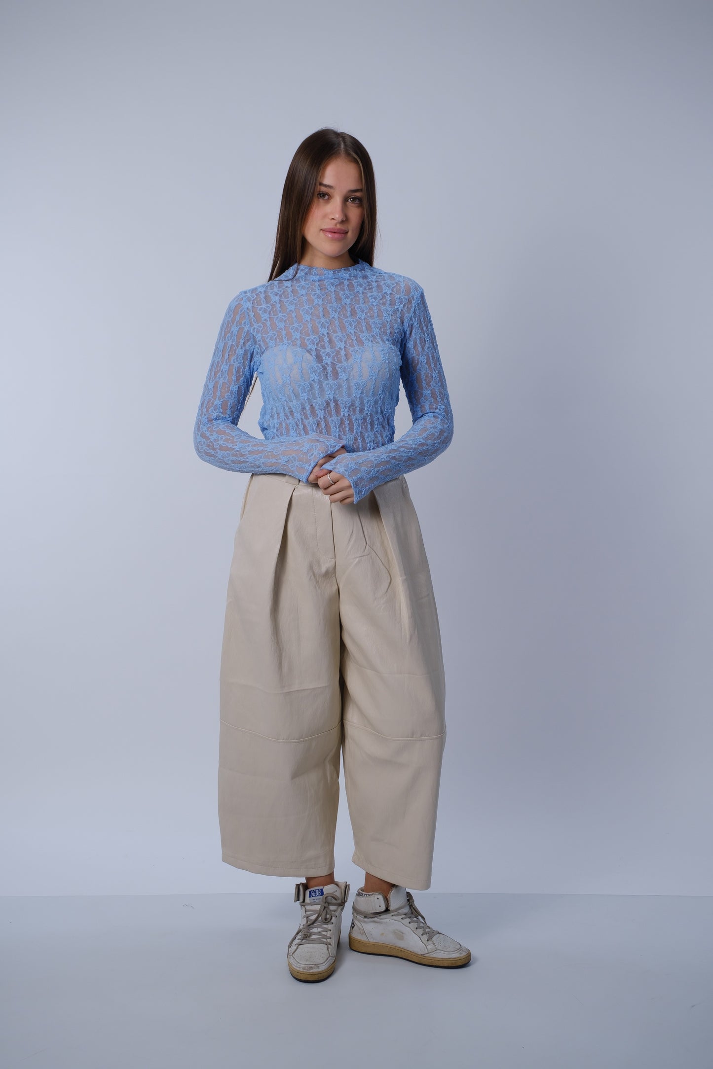 Pantalone ballon fit eco-pelle