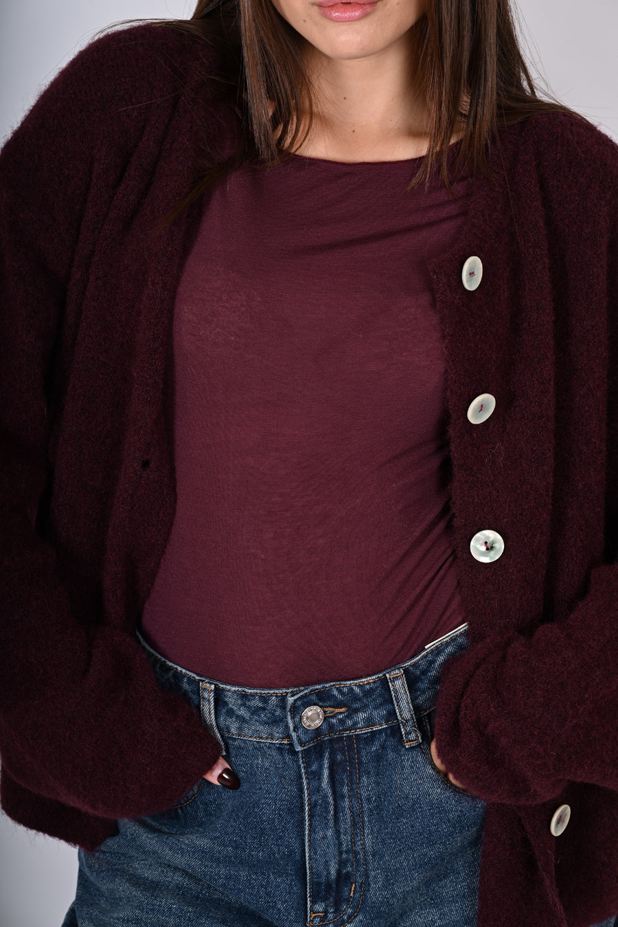 Pullover in maglia con bottoni